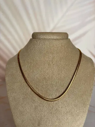[CA-000342] Collar Snake texturizado gold mini		