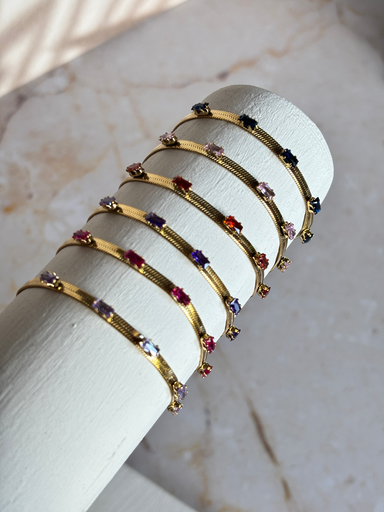 [CA-000392] Pulsera Snake Zircon Gold