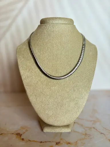 Collar Snake Silver texturizado 